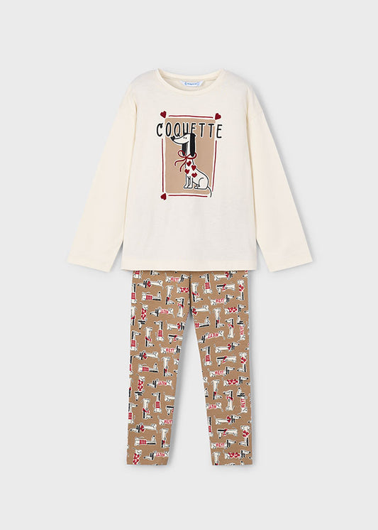 Completo leggings stampato e maglietta bambina Mayoral 4719