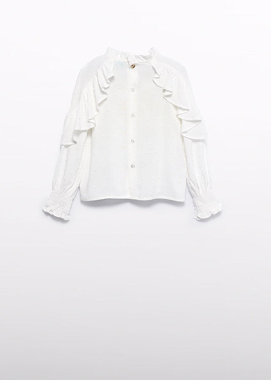 Blusa plumetis volant bambina Abel&Lula 5615