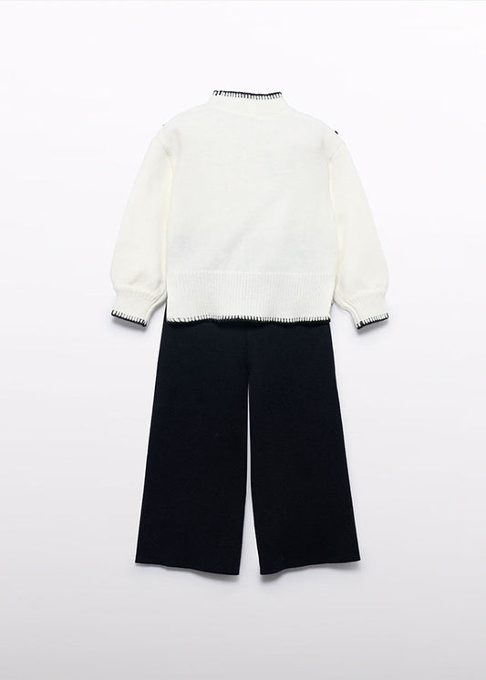 Completo pantalone maglia ricami bambina Abel&Lula 5729