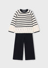 Completo pantalone e maglione righe bambina Mayoral 4582