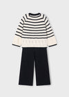 Completo pantalone e maglione righe bambina Mayoral 4582