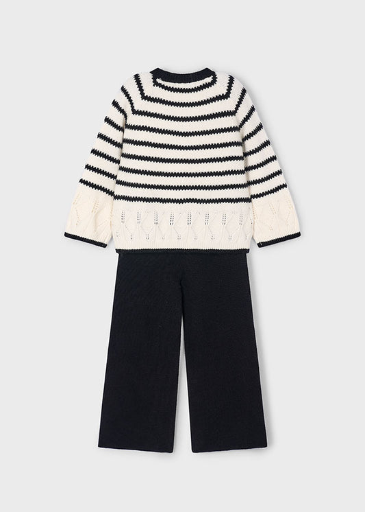 Completo pantalone e maglione righe bambina Mayoral 4582