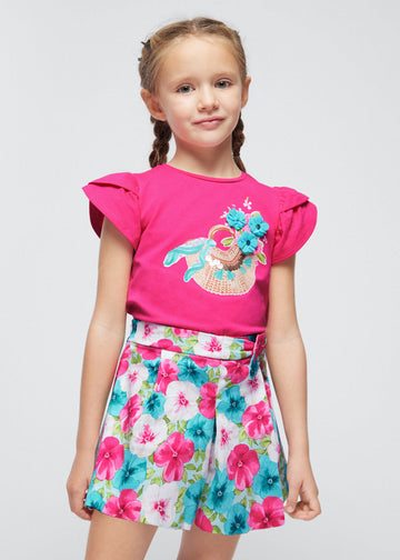 Short satinato stampato Mayoral bambina 3907