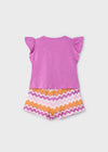 Completo shorts zigzag e maglietta per bambina Mayoral 3209