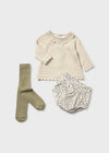 Completo short e collant in tricot per neonata Mayoral Newborn 2256