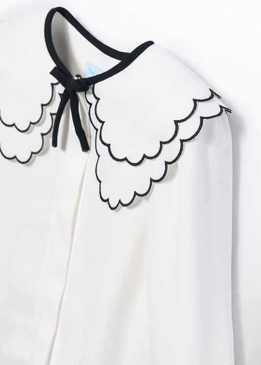 Blusa chiffon colletto ricamo bambina Abel&Lula 5612