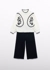 Completo pantalone maglia ricami bambina Abel&Lula 5729