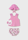 Completo costume da bagno con cappello per neonata Mayoral Newborn 1668