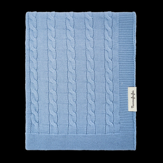 Coperta Treccia Azzurro NannaFruFru