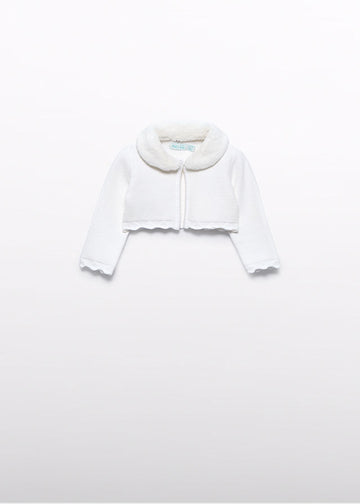 Cardigan in maglia colletto pellicciotto bambina Abel&Lula 5817