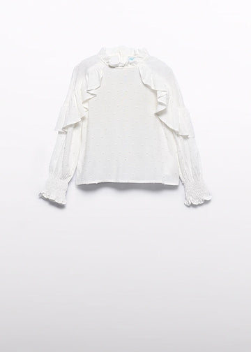 Blusa plumetis volant bambina Abel&Lula 5615