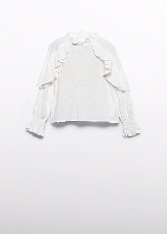 Blusa plumetis volant bambina Abel&Lula 5615