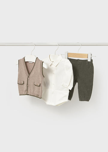 Completo pantalone body con gilet per neonato Mayoral Newborn 2582
