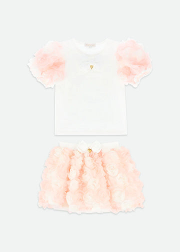 Roses Top e Gonna Set Snowdrop/Pink Angel's Face