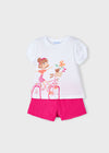 Completo shorts fantasia e maglietta bambina Mayoral 3211