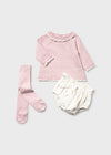 Completo short e collant in tricot per neonata Mayoral Newborn 2256