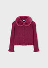 Cardigan colletto pellicciotto bambina Mayoral 4311