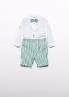 Completo bermuda e camicia con papillon per bambino Abel&Lula 15209