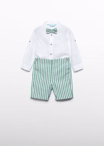 Completo bermuda e camicia con papillon per bambino Abel&Lula 15209