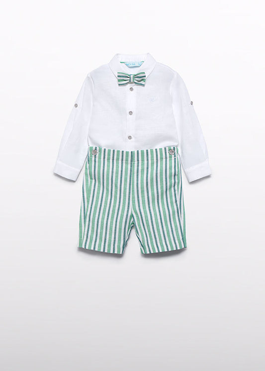 Completo bermuda e camicia con papillon per bambino Abel&Lula 15209