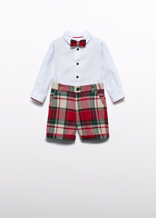 Completo bermuda scozzese bambino Abel&Lula 15706