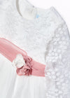 Abito tulle fusciacca contrasto neonata Abel&Lula 5502