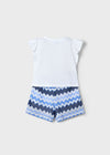 Completo shorts zigzag e maglietta per bambina Mayoral 3209