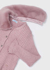 Cardigan in maglia colletto pellicciotto bambina Mayoral 4362