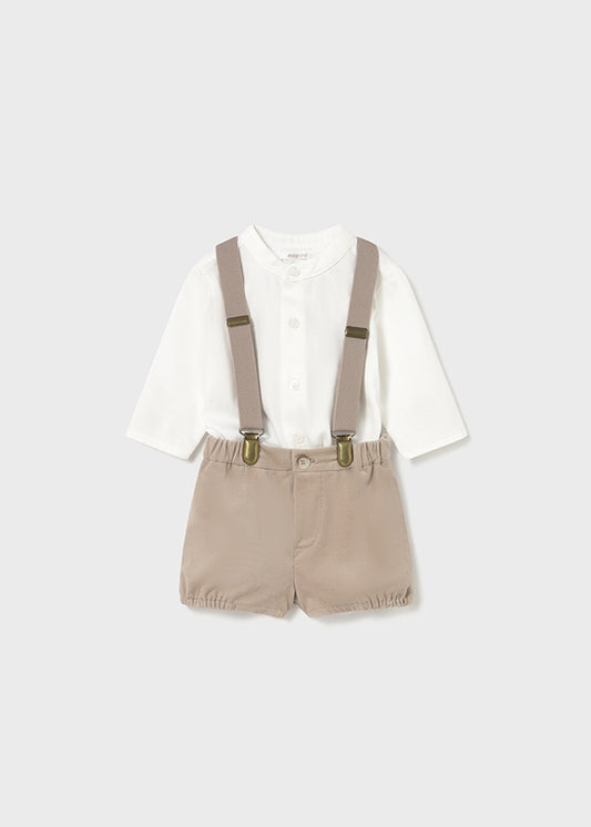 Completo pantalone camicia con bretelle per neonato Mayoral Newborn 2257