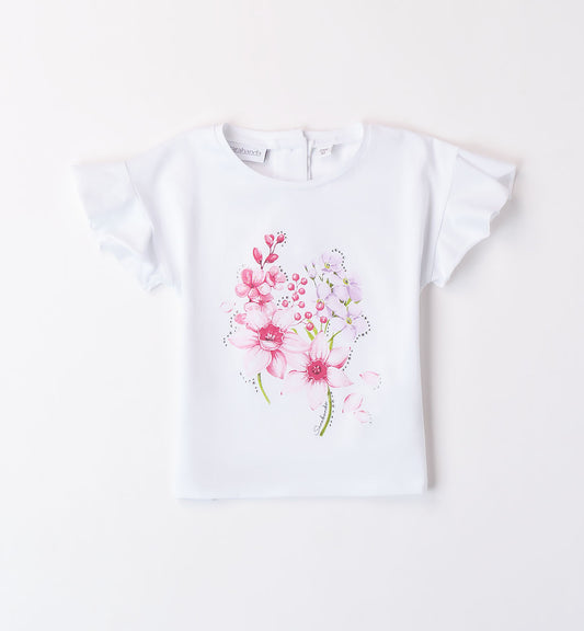 T-shirt per bambina con fiori Sarabanda 08302