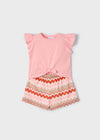 Completo shorts zigzag e maglietta per bambina Mayoral 3209