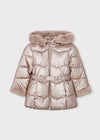 Giaccone metallizzato con cintura bambina Mayoral 4448