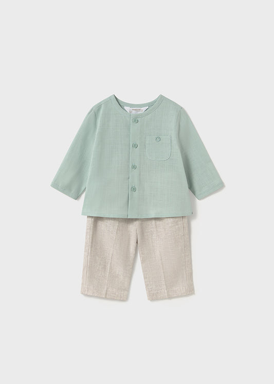 Completo pantalone lungo con camicia per neonato Mayoral Newborn 1564