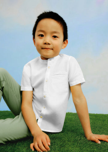 Camicia colletto coreana lino per bambino Mayoral 3113