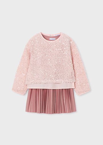 Vestito combined lustrini bambina Mayoral 4925