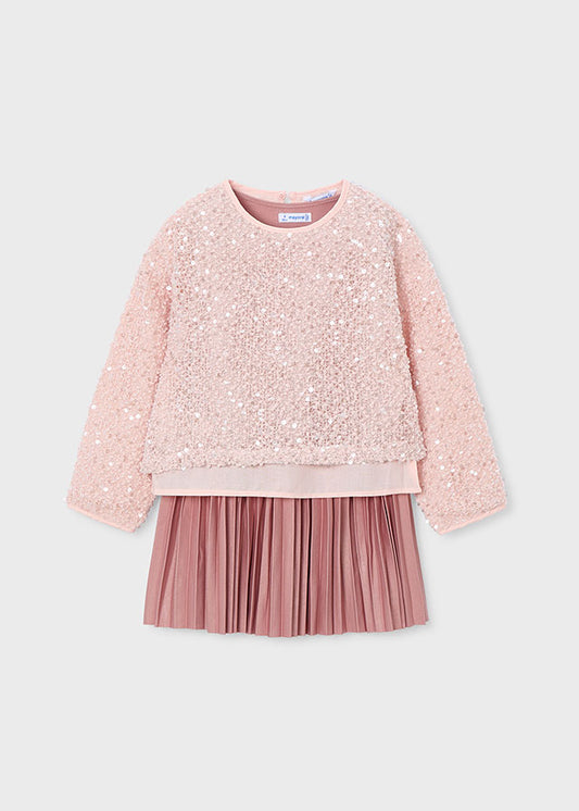 Vestito combined lustrini bambina Mayoral 4925
