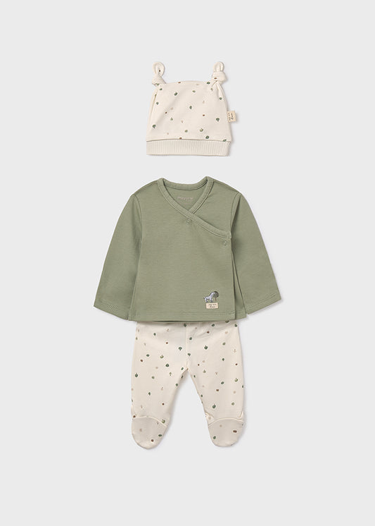 Set completo 3 pezzi con ghettina per neonata Mayoral Newborn 9980