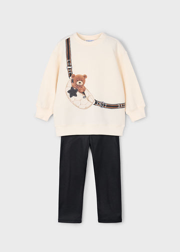 Completo leggings e felpa orso bambina Mayoral 4727