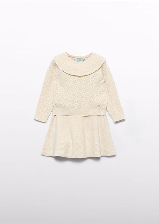 Completo gonna tricot pellicciotto neonata Abel&Lula 5514