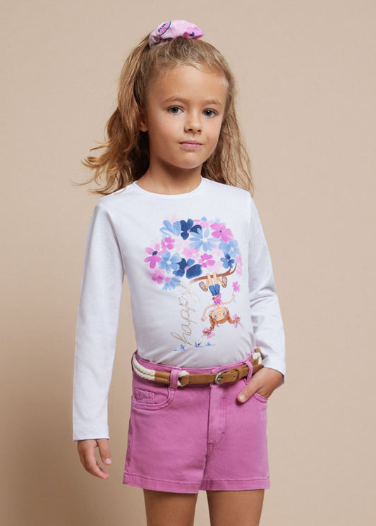 Maglietta con foulard Mayoral bambina 3092