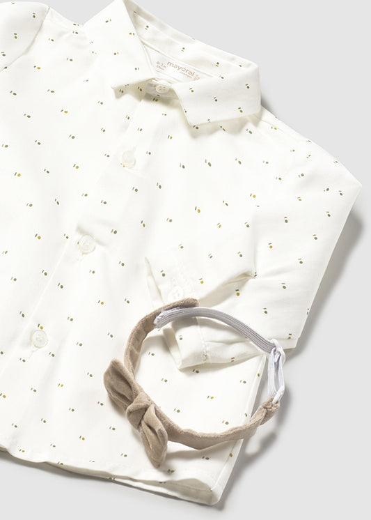 Camicia manica lunga con papillon per neonato Mayoral Newborn 2196