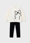 Completo leggings e felpa fiocco bambina Mayoral 4720