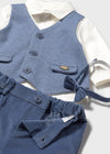 Completo pantalone camicia con papillon e gilet per neonato Mayoral Newborn 2581