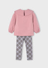 Completo leggings quadri e felpa bambina Mayoral 4723