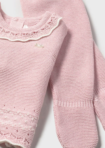 Completo ghettina e cappello in tricot per neonata Mayoral Newborn 2556