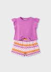 Completo shorts zigzag e maglietta per bambina Mayoral 3209