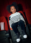 Vestito a righe con fiocco bambina Mayoral 4916