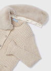 Cardigan in maglia colletto pellicciotto bambina Mayoral 4362