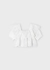 Blusa volant e ricami Mayoral bambina 3178