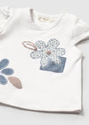 Maglia manica corta per neonata Mayoral Newborn 1070